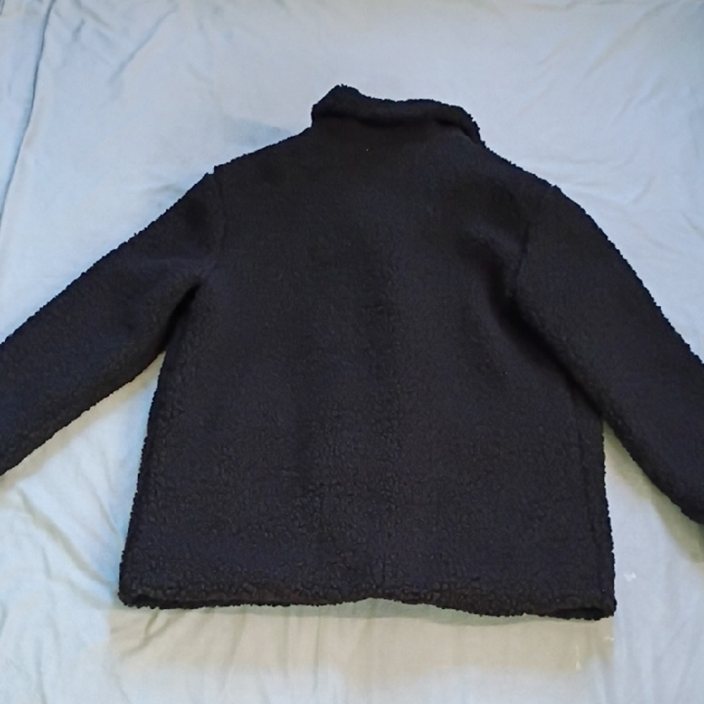 Hot Kiss Black Sherpa Coat Women Size L - Picture 7 of 8